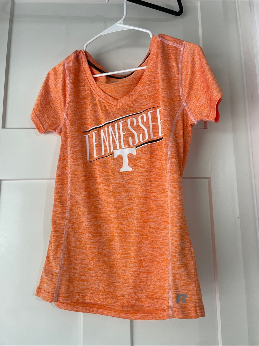 Russell Athletic Orange Tennessee Graphic V-Neck Tee